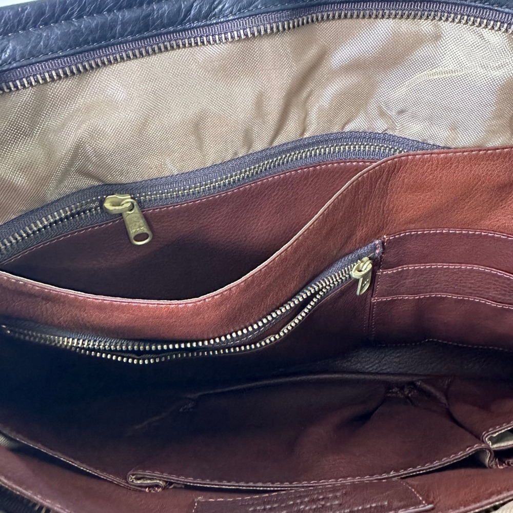 Mowen Leather Designs Messenger Briefcase Bag‎ Brown Black Leather Academia GUC - Picture 10 of 16